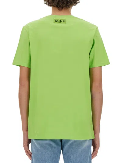 Acne Studios Printed Cotton-lyocell T-shirt In Green