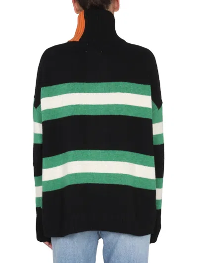 Right For Turtleneck Button-closure Cardigan In Multicolor