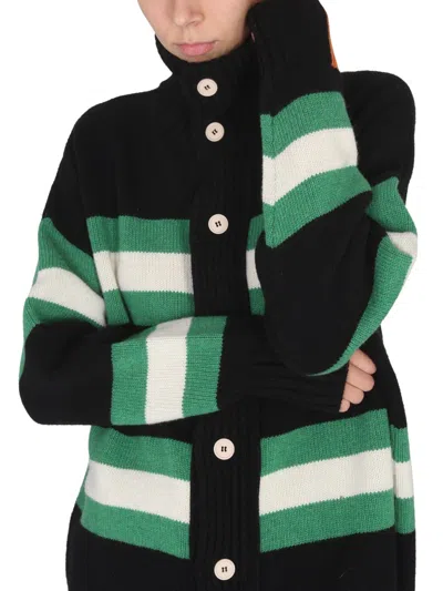 Right For Turtleneck Button-closure Cardigan In Multicolor