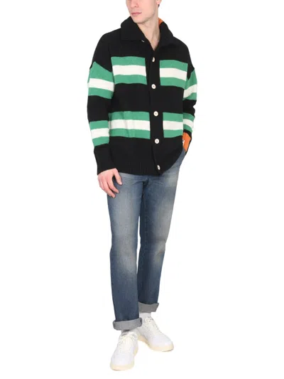 Right For Turtleneck Button-closure Cardigan In Multicolor
