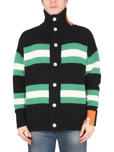 Right For Turtleneck Button-closure Cardigan In Multicolor