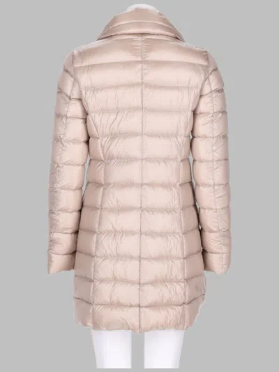 Herno Maria Quilted Long Polyamide Down Jacket In Pink