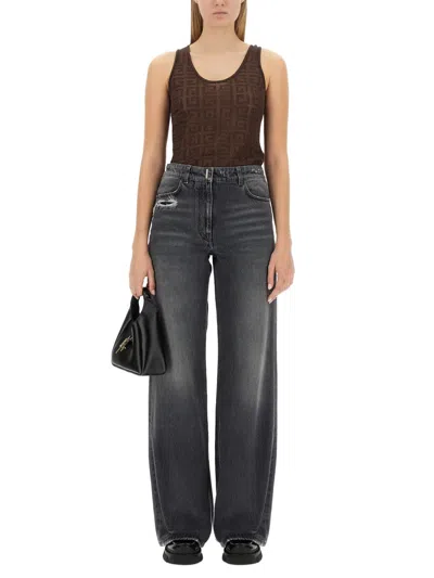 Givenchy Oversize Cotton Jeans In Black