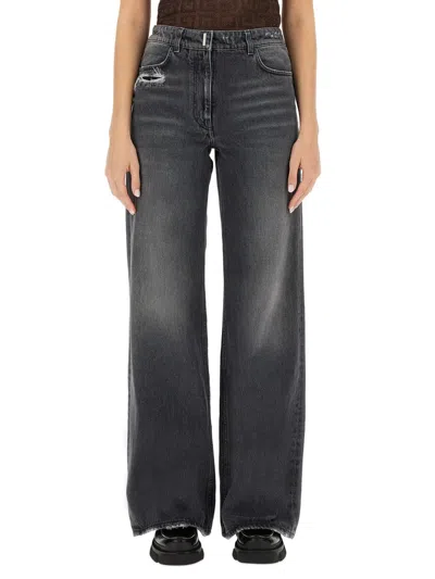 Givenchy Oversize Cotton Jeans In Black