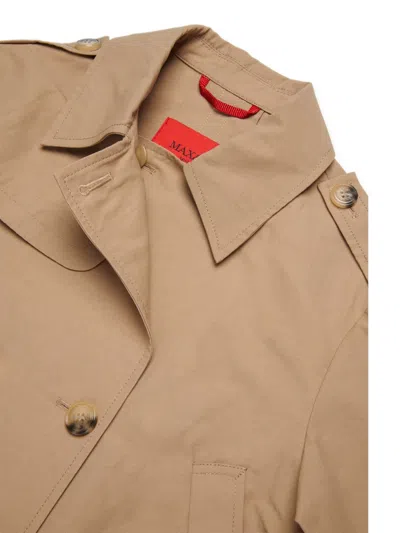 Max & Co Max&co. Cotton-blend Double-breasted Blazer In Beige