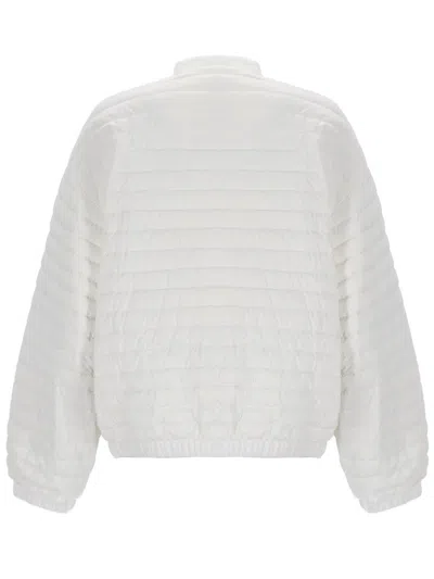 Moorer Zip-up Quilted Jacket In White