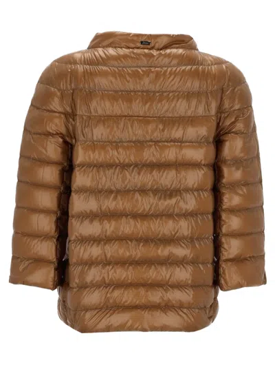 Herno Cropped Padded Down Down Jacket In Brown