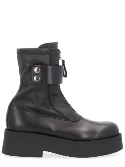 Premiata Lamb Leather Boot In Black