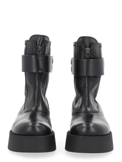 Premiata Lamb Leather Boot In Black