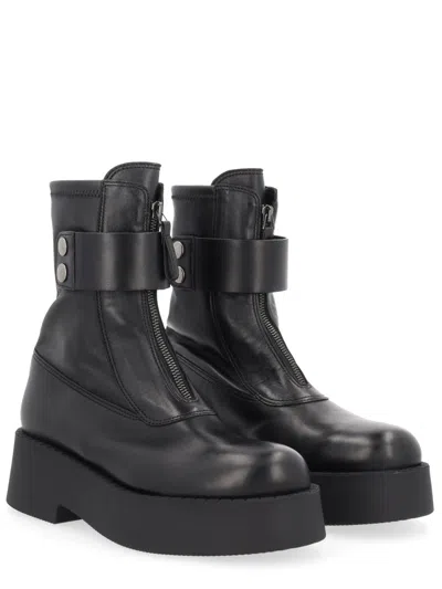 Premiata Lamb Leather Boot In Black
