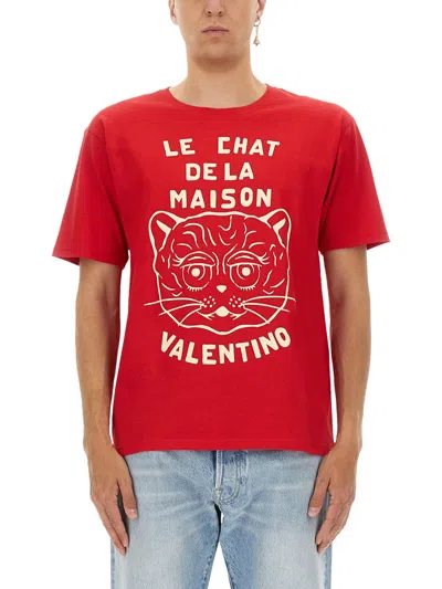 Valentino Chat De La Maison Print T-shirt In Multi