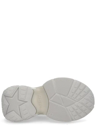 Ash Mesh Panel Sneakers Rubber Sole Pull Tab In White