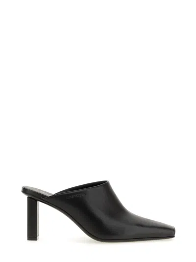 Courrèges Goat Leather Mule In Black