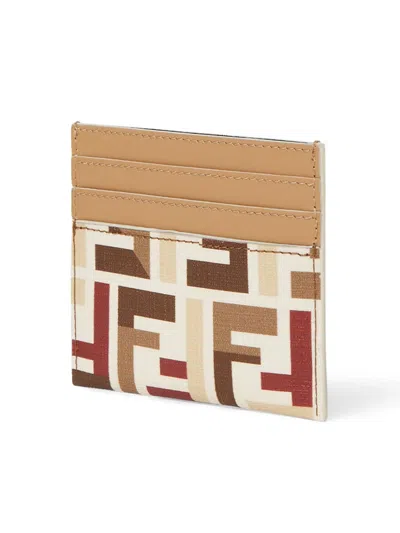 Fendi Card Case In Beige