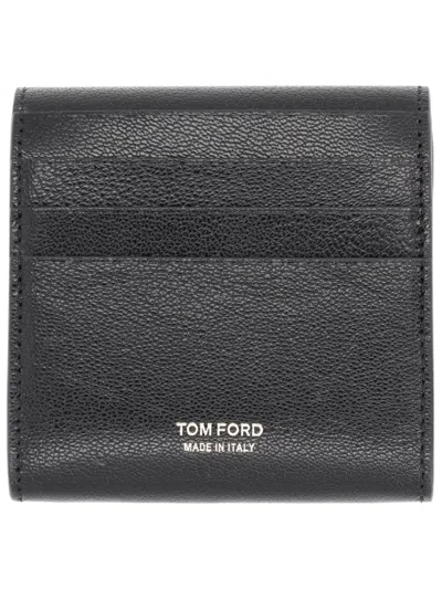 Tom Ford Leather Card Case In Black
