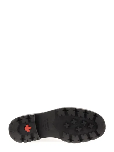 Dsquared2 Leather Ankle Boot In Black