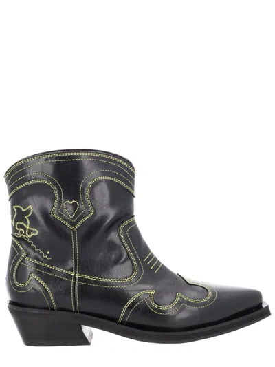 Ganni Low Shaft Boot In Multi