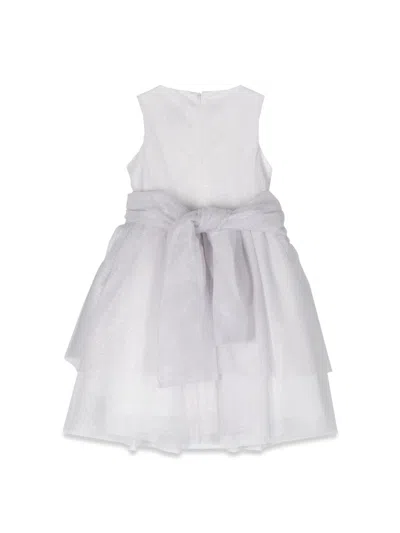 Simonetta Woven Polyester Dress In Silver