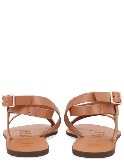 Manebi Leather Gladiator Sandals In Blue