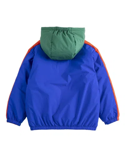 Bobo Choses Reversible Mini Anorak Jacket With Hood In Blue