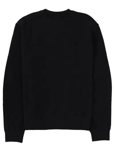 Givenchy Crew Neck Long Sleeve Ribbed Sweatshirt In Black