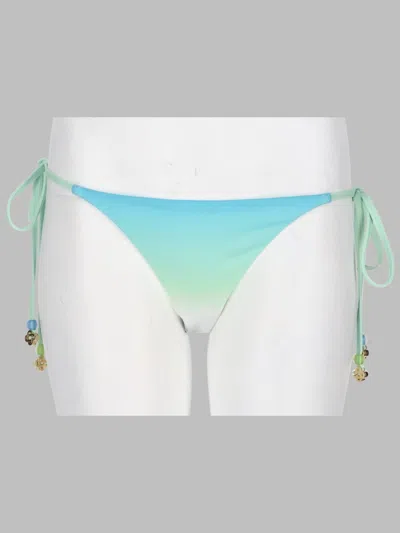 Casablanca Gradient-effect Bead-embellished Bikini Bottoms In Animal Print