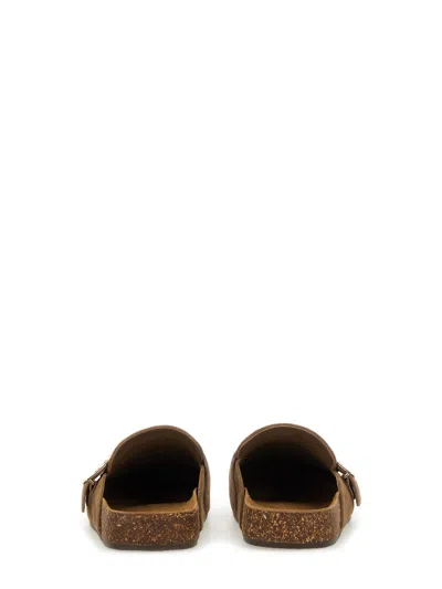 Tory Burch Suede Buckle-strap Mule In Brown