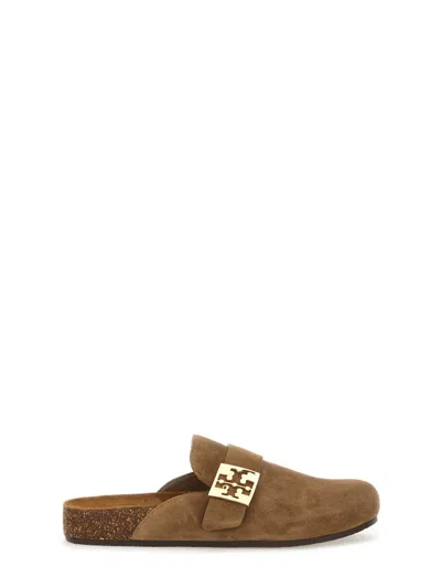 Tory Burch Suede Buckle-strap Mule In Brown