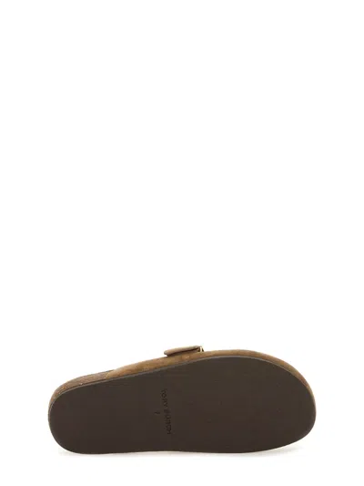 Tory Burch Suede Buckle-strap Mule In Brown