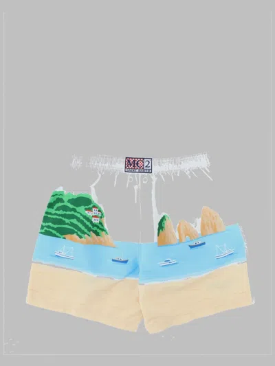 Mc2 Saint Barth Printed Polyester Swim Shorts In Multi