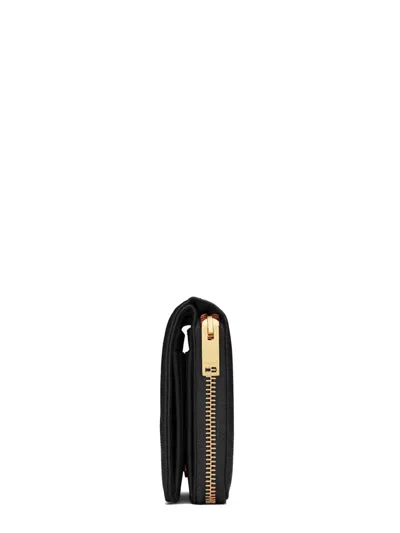 Saint Laurent Cassandre Wallet In Black