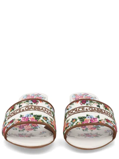 Dolce & Gabbana Elegant Open Toe Sandals With Tpu And Leather Outsole In Multi