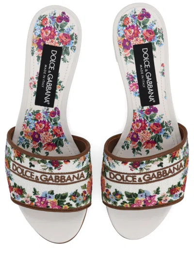 Dolce & Gabbana Elegant Open Toe Sandals With Tpu And Leather Outsole In Multi