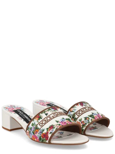 Dolce & Gabbana Elegant Open Toe Sandals With Tpu And Leather Outsole In Multi
