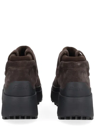 Ash Onyx Ankle Platform Slippers Pull Tab In Brown