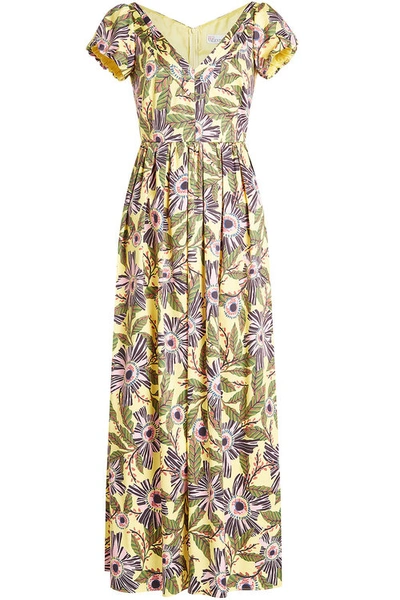 Red Valentino Printed Cotton Maxi Dress In Multicolored