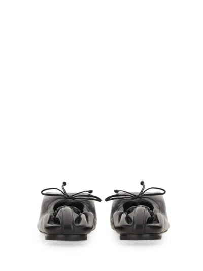 Jacquemus Black Square-toe Shoes With Gathered Upper In Black
