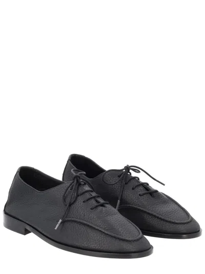 Hereu Black Leather Lace-ups In Black