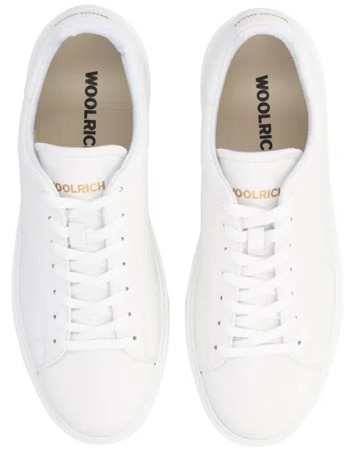 Woolrich Lace Up Low Top Shoes Rubber Sole In White