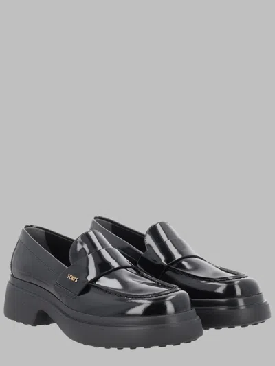 Tod's Chunky-sole Calfskin Loafer In Black
