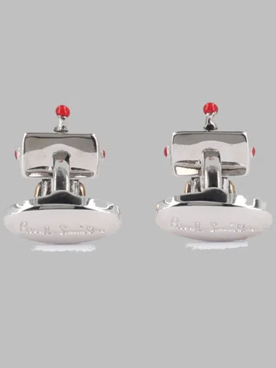 Paul Smith Robot-shaped Cufflinks In Silver