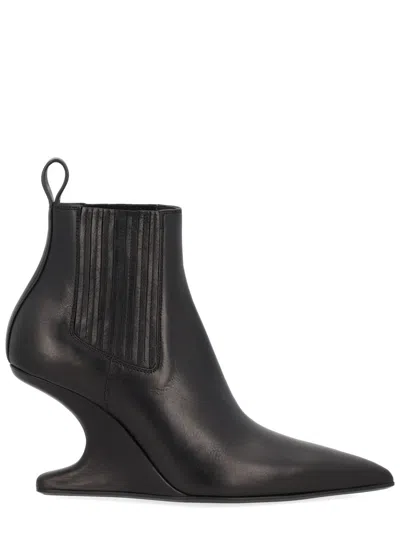 Rick Owens Calf Leather Ankle Boot In Multi