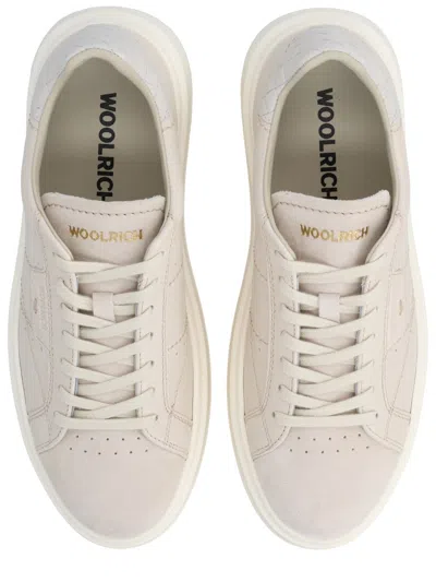 Woolrich Smooth Full-grain Leather Sneaker In White