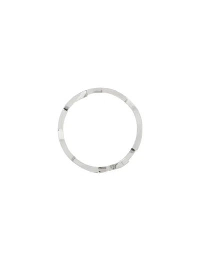 Saint Laurent Twist Cassandre Ring In Silver