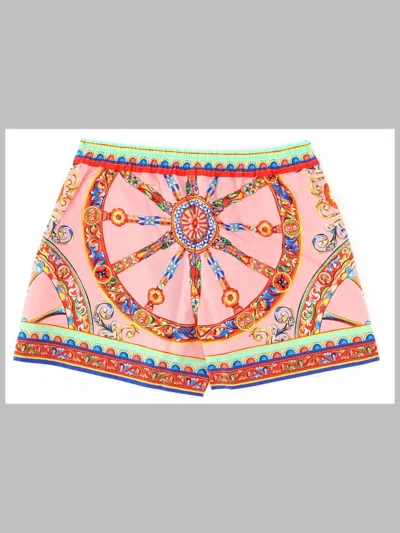 Dolce & Gabbana Cotton Bermudas In Multicolor