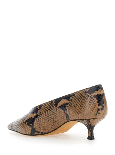 Le Monde Beryl Python-print Kitten Heel Pump