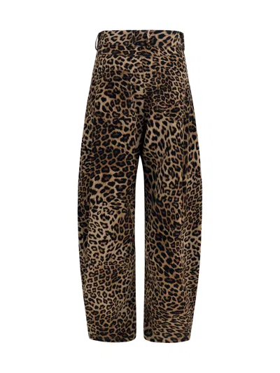 Ella Leopard-print Barrel Trousers In Multi
