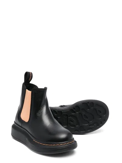 Alexander Mcqueen Elastic Side Panel Calf Leather Ankle Boot In Multi