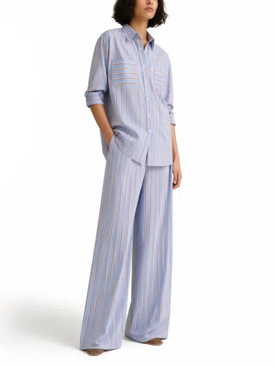 Dries Van Noten Striped Cotton Shirt In Blue