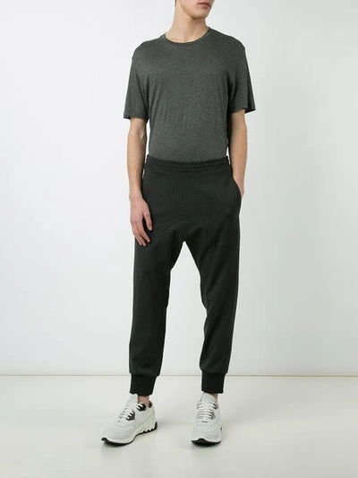 Shop Neil Barrett Drop Crotch Track Pants - Grey